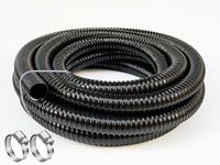 PEISONGFEI Pond Tubing 1 1/2 inch Id Black Plastic Corrugated Water Hose Strong Flexible Sump Pump Drain Hose 20Ft