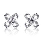 Jewlldeen Sterling Silver Earrings for Women,925 Cubic Zirconia Stud Jewelry,Gifts for Her,Girlfriend, Mom