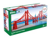 BRIO 33683 Double Suspension Train Bridge for Kids Age 3 Years Up - Compatible with all BRIO Railway Sets & Accessories, Multicoloured