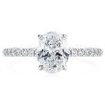 Bo.Dream 1.5ct/2ct Oval Cut Cubic Zirconia CZ Engagement Ring Rhodium Plated Sterling Silver, gemstone, Cubic Zirconia