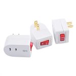 Cable Matters 3-Pack 2 Prong Outlet with ON Off Switch, Single 2 Prong Outlet Switch/Plug Switch in White