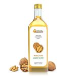 Health and Orange Walnut Oil - 100% Pure Cold Pressed Edible Akhrot Ka Tel - 1000 ML Glass Bottle