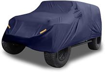 X AUTOHAUX SUV Car Cover Fit for Jeep Wrangler JK JL 2 Door 2007-2021 Outdoor Waterproof Sun Rain Dust Wind Snow Protection 210D Oxford Navy Blue