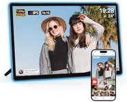ApoloSign Neon Light Digital Picture Frame - 14" 2K FHD Display | AI Color-Changing LED Strip Digital Photo Frame | Quick Share Photos/Videos, Easy Setup in Frameo App | Best Digital Frame for Gifting