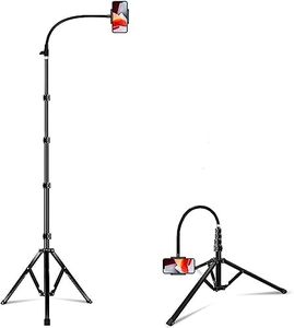 Elitehood 203cm Tall Heavy Duty Metal Tripod Stand for Filming, Gooseneck Overhead Tripod with 360°Rotation Phone Holder for iPhone 16/15/14/13/12 Pro Max, All Phones