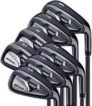 PGM Golf Clubs NSR III Golf Iron Set Thru Gap Wedge with Graphite Shafts for Right-Handed Golfers - R Flex