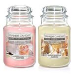 Pack of 2 Yankee Candle Home Inspiration Large Jar Candle (2x538g - Glistening Christmas & Rose Lemonade)