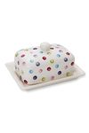 Cooksmart British Designed Ceramic Butter Dish with Lid | Large Butter Dish for All Types of Kitchens | Butter Dishes for All Sizes of Butter - Spotty Dotty