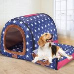 Large Dog House Kennel Luxury Warm Dog Cushion Bed,XL XXL Indoor Dog Kennel House Large Dog Bed Cat Cave Igloo Indoor Outdoor Washable (S 35 * 32 * 28cm,H)