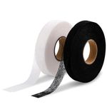 2 Pack Wonder Web Hemming Tape, 2cm Wide No Sewing Iron on Tape Roll Fabric Fusing Tape Strong Fusible Fabric Tape for Jeans Curtain Trousers Garment Cloth, two color each 55 Yards