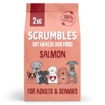 Scrumbles Natural Dry Dog Food, Grain Free Recipe with Fresh Salmon, for Adults and Senior Breeds, 2 kg Bag,package may vary
