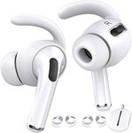 AhaStyle 3 Pairs AirPods Pro Ear Hooks Anti-Slip Ear Covers Silicone Accessories【Not Fit in The Charging Case】 Compatiable with Apple AirPods Pro 2019 (White)