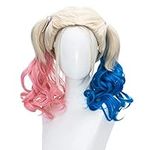 Pink and Blue Wig for Women Curly T