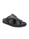 San Frissco Men's Sandals with Open Toe Strap/Perfect Fit for Summer and Rainy Season Easy to Walk Slipper, Chappal/Stylish Casual Trendy Floaters - 9 (Black)