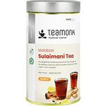 Teamonk Malabari Sulaimani Black Tea Leaves 150g (Makes 75 Cup) | Naturally Sweet with Pure Stevia Leaves, Cinnamon, Cardamom, Ginger & Lemon