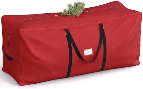 SONGMICS Christmas Tree Storage Bag, up to 9 ft, Wear-Resistant 600D Oxford Fabric, Holiday Tree Storage Container, Tree Holder Bag, Lightweight, Thick Handles, Red URXS003R01