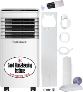 Belaco 9000 BTU Portable Air Conditioner – Dehumidifier, Fan, Remote, Window Kit