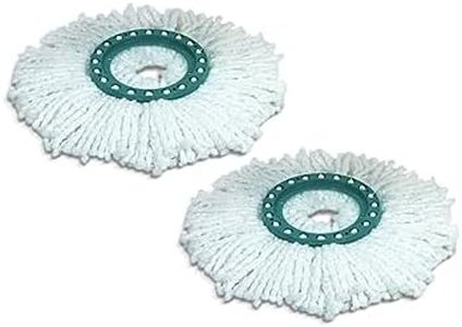 Leifheit Replacement Head Clean Twist Disc Mop, x 2 Pack, High Dirt and Water Absorption with Effective Micro Fibre Cleaning, Microfibre, White, 21 x 17 x 8.5 cm