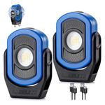 CARELITE Magnetic Work Light – 780 Lumen Compact Pocket Light, Rechargeable 3000mAh, 360° Pivot, Durable & Portable for Mechanics & Jobsites (Blue, 2-Pack)