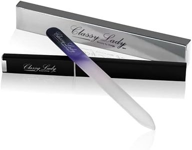ClassyLady Glass Nail Files - Crystal Nail File, Glass Nail File with Case Filing Board for Professional Fingernail Care w/Case