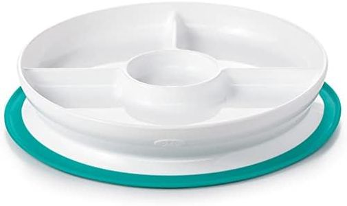 OXO TOT Stick and Stay Suction Divided Plate, Teal,