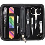 3 Swords Germany 7-Piece Manicure - Nail Care - Nail Scissors - Cuticle Remover Set Rainbow - Brand Quality Since 1927