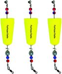 Fairhope Rattle Popping Corks for Redfish and Speckled Trout Freshwater and Saltwater Bobbers Made in Alabama - Yellow (Pack of 3)