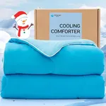 Ailemei Direct Cooling Comforter for Hot Sleepers,Queen Size Cooling Blanket That Instantly Chills for Night Sweats,Double-Sided Breathable Blankets to Control Your Sweat,79"x90",Blue