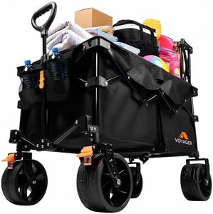 Voyager Heavy duty Camping Wagon 200L - Compact Folding Utility Trolley with All Terrain Wheels - 150kg Weight Capacity - Portable Collapsible Cart for Camping, Festivals, Beach & Outdoor Use