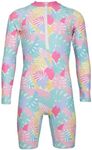 A2Z 4 Kids Girls All in One Wetsuit Swimsuit Surfing - SW Wetsuit 869 Tropical 9-10