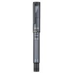 Asvine V200 Titanium Fountain Pen Vacuum Filling, Matte Black Bock Broad Nib Transparent Acrylic Smooth Writing Pen Case Set