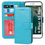 ELTEKER Phone Case Compatible with iPhone 6 Plus/6s Plus Case Wallet,Premium Leather Flip Kickstand Women Wallet Case with Card Holder for iPhone 6 Plus/6s Plus - Blue