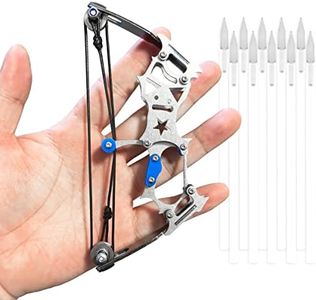 Mini Archery Bow Set Mini Compound Bow Mini Hunting Bow Metal Material Catapult RH/LH for Hunting Shooting Practice Archery Entertainment Fun