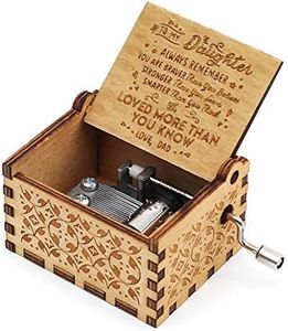 You are My Sunshine Music Box for Daughter from Dad,Wooden Hand Crank Music Box Antique Carved Decorative Box Dad to Daughter,Play Tune You are My Sunshine (Dad to Daughter)