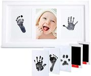 PewinGo Baby Hand and Footprint Kit,Inkless Baby Handprint Kit with 2 Safe Clean-Touch Ink Pads and a Wooden Baby Picture Frame for Newborn,Baby Boys & Girls,Baby Gifts for New ParentsBaby Shower