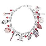 Super Game Movie Merchandise Bracelet - Horror Classic Scary Movies Charm Bracelet With Serial killers And weapons,Halloween Cosplay Costume for Family, Friends or Yourself (type1)