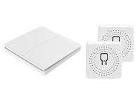 SWYAM® No Battery Self Powered Kinetic Wireless RF Switch 2 Way Operation - 2 Gang 2 Receiver Switch, Compatible with Any Electrical Load