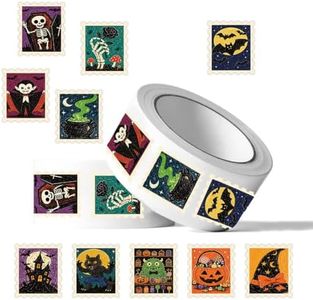 Halloween Stamp Stickers Roll 500PCS, Skull Skeleton Postage Labels
