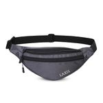 LAXIS Waist Bag with Adjustable Strap for Cycling, Running, Hiking Hold Phones, Keys, Cards and Bag for Girls & Boys, Men & Women, Regular Bag, Fanny Backpack, Chest Bag, Pouch Zip (Grey)