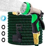 MYOUR Garden Hose，25FT Expandable Garden Hose, Water Hose with 10 Functional Nozzles and Durable 3 Layer Latex, The Best Choice for Garden Watering and Cleaning (25FT)