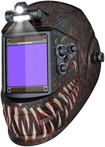 ARCCAPTAIN Large View 3.94" x 3.66" True Color Auto Darkening Welding Helmet with Light, Solar Powered Welding Hood, 4 Arc Sensor Wide Shade 4/5-9/9-13 for Stick MIG TIG Cut, Alien