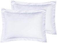 Crown Collection American Size Set of 2pcs Pillow Case 650 Thread Count Cal-King/Emperor 20x40 Inch Size Export Quality White Solid Egyptian Cotton (White, King/Cal-King 20x40)