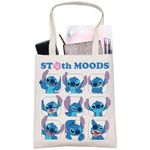 LEVLO Funny Cartoon Character Tote Bag Cartoon Hawaii Fans Gift Hawaiian Trip Shoulder Bag Hawaii Merch ST Mood T