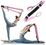 Fitness Stretch Strap - Adjustable Leg Stretch Band to Improve Body Flexibility, Premium Stretching Equipment for Exercise, Physical Therapy Rehab, Ballet Dance Gymnastics Cheerleading Training (pink)