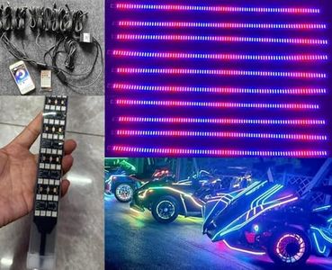 10PCS 1FT 2FT 3FT Quad Row 4Rolls Brightest LEDs Dream Multi-Color Chasing DIY Light Strips Bluetooth + Remote Car Truck Polaris Slingshot Rykder (10PCS 3FT Quad Row Chasing Light Strips)
