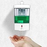 Nullnet Hand Sanitizer Dispenser, 700ml Automatic Wall-Mounted Liquid Infrared Soap Dispenser Lotion Pump Battery Operated with Cover Lock for Kitchen Countertop Bathroom-White