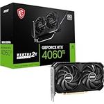 MSI GeForce RTX 4060 Ti VENTUS 2X BLACK 8G OC Graphics Card - RTX 4060 Ti GPU, 8GB GDDR6 (18Gbps/128-bit), PCIe 4.0 - 2 x TORX Fan 4.0 - HDMI 2.1a, DisplayPort 1.4a