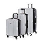 SwissGear 8028 Hardside Expandable Spinner Luggage, Light Grey/Ash Grey, Carry-On 19-Inch, 8028 Hardside Expandable Spinner Luggage