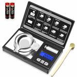 THINKSCALE 50g/0.001g Digital Milligram Scale, 6 Units, Tare, Calibration Weight Included, Black ABS Material, Jewelry, Powder, Medicine, Gemstones
