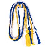 Whaline 3Pcs Graduation Honor Cords, Rayon Braided Honor Cords with Tassels for Grad Days and Graduates Photography (Royal Blue, Gold, White)